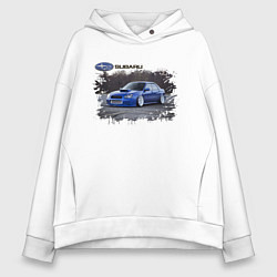 Толстовка оверсайз женская SUBARU, цвет: белый