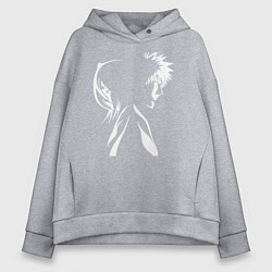 Толстовка оверсайз женская Rukia and Ichigo, цвет: меланж