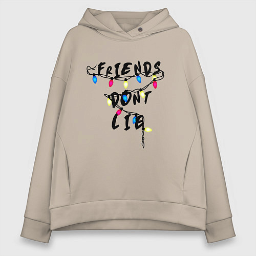 Женское худи оверсайз Friends dont lie / Миндальный – фото 1