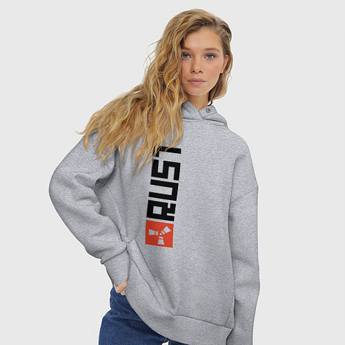 Женское худи оверсайз RUST / Меланж – фото 3