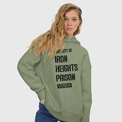 Толстовка оверсайз женская Iron Heights Prison, цвет: авокадо — фото 2