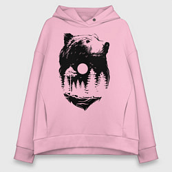 Толстовка оверсайз женская Bear, цвет: светло-розовый