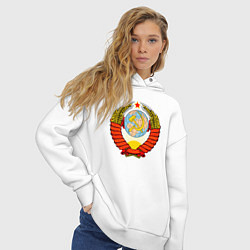 Толстовка оверсайз женская СССР, цвет: белый — фото 2