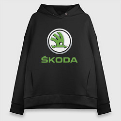 Толстовка оверсайз женская Skoda, цвет: черный