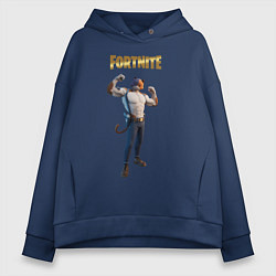 Толстовка оверсайз женская Meowcles Fortnite 2, цвет: тёмно-синий