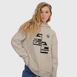 Толстовка оверсайз женская BMW БМВ Z, цвет: миндальный — фото 2