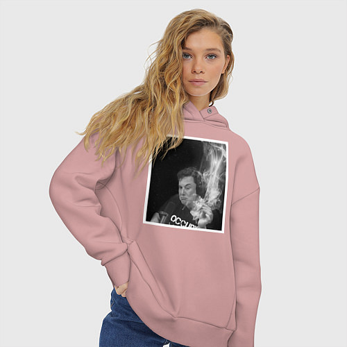 Женское худи оверсайз MASK / Пыльно-розовый – фото 3