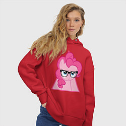 Толстовка оверсайз женская Pinky Pie hipster, цвет: красный — фото 2