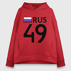 Толстовка оверсайз женская RUS 49, цвет: красный
