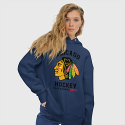 Толстовка оверсайз женская CHICAGO BLACKHAWKS NHL, цвет: тёмно-синий — фото 2