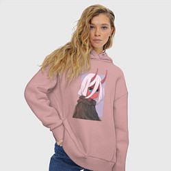 Толстовка оверсайз женская Zero Two Ne1t, цвет: пыльно-розовый — фото 2