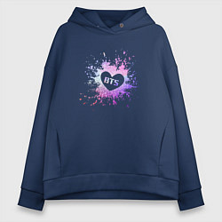 Толстовка оверсайз женская BTS, цвет: тёмно-синий