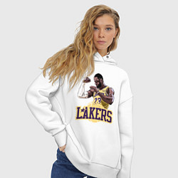 Толстовка оверсайз женская LeBron - Lakers, цвет: белый — фото 2