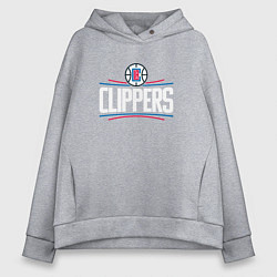 Толстовка оверсайз женская Los Angeles Clippers, цвет: меланж
