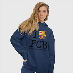 Толстовка оверсайз женская Barcelona FC, цвет: тёмно-синий — фото 2