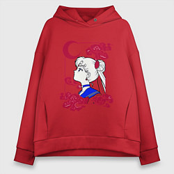 Толстовка оверсайз женская Сейлор Мун, цвет: красный