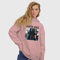 Толстовка оверсайз женская Watch dogs Z, цвет: пыльно-розовый — фото 2