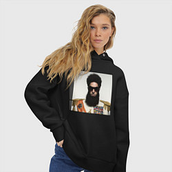 Толстовка оверсайз женская Борат диктатор Z, цвет: черный — фото 2