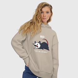 Толстовка оверсайз женская Настроение: Кричать и лежать, цвет: миндальный — фото 2