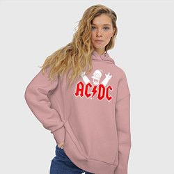 Толстовка оверсайз женская ACDC, цвет: пыльно-розовый — фото 2