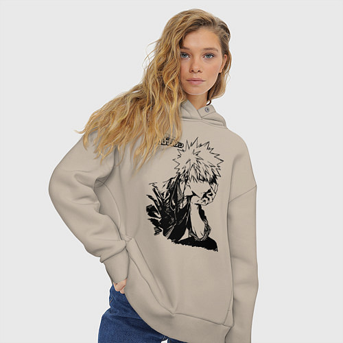 Женское худи оверсайз Моя геройская академия / Миндальный – фото 3