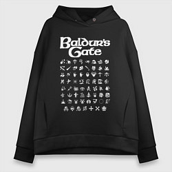 Толстовка оверсайз женская BALDURS GATE, цвет: черный
