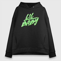 Толстовка оверсайз женская LIL BABY, цвет: черный