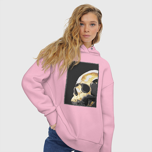 Женское худи оверсайз Skull / Светло-розовый – фото 3