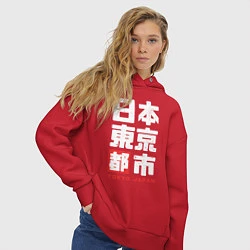 Толстовка оверсайз женская Tokyo Japan, цвет: красный — фото 2
