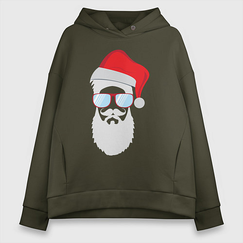 Женское худи оверсайз Santa Hipster / Хаки – фото 1