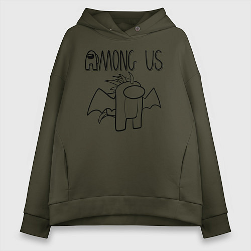 Женское худи оверсайз Among Us / Хаки – фото 1