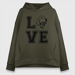 Толстовка оверсайз женская Лабрадор, цвет: хаки