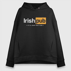 Толстовка оверсайз женская Irish Pub, цвет: черный