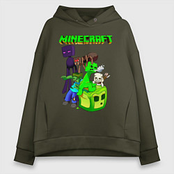 Толстовка оверсайз женская Minecraft, цвет: хаки