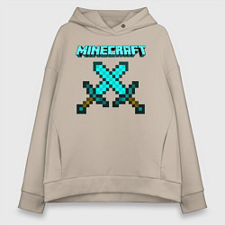 Толстовка оверсайз женская Minecraft, цвет: миндальный