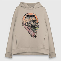 Толстовка оверсайз женская Metallica art 04, цвет: миндальный