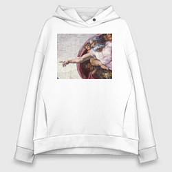 Толстовка оверсайз женская Искусство, цвет: белый