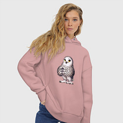 Толстовка оверсайз женская Мудрая сова, цвет: пыльно-розовый — фото 2