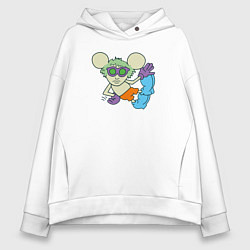 Толстовка оверсайз женская Персонаж из мультика, цвет: белый