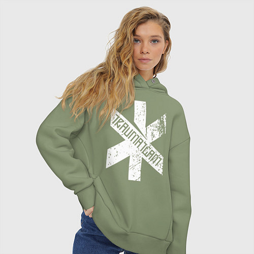 Женское худи оверсайз TRAUMA TEAM Cyberpunk 2077 / Авокадо – фото 3