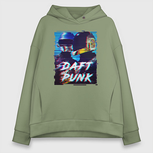 Женское худи оверсайз Daft Punk / Авокадо – фото 1