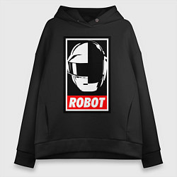 Толстовка оверсайз женская Daft Punk, цвет: черный