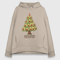 Толстовка оверсайз женская Avocado Christmas Tree, цвет: миндальный