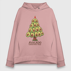 Толстовка оверсайз женская Avocado Christmas Tree, цвет: пыльно-розовый