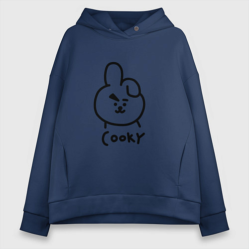 Женское худи оверсайз COOKY BTS / Тёмно-синий – фото 1