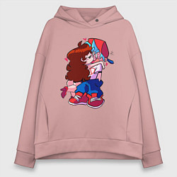 Толстовка оверсайз женская Friday Night Funkin, цвет: пыльно-розовый