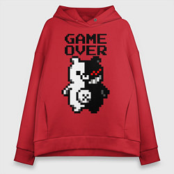 Толстовка оверсайз женская MONOKUMA GAME OVER, цвет: красный