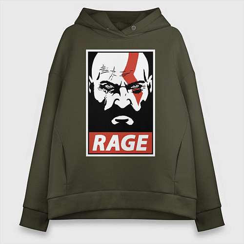 Женское худи оверсайз RAGE GOW / Хаки – фото 1