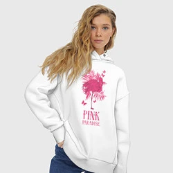 Толстовка оверсайз женская Pink paradise, цвет: белый — фото 2