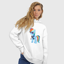 Толстовка оверсайз женская Pony - Rainbow Dash, цвет: белый — фото 2